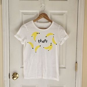 NWT Kate Spade Broome Street That's Bananas Short Sleeve Cotton Tee Sz XXS